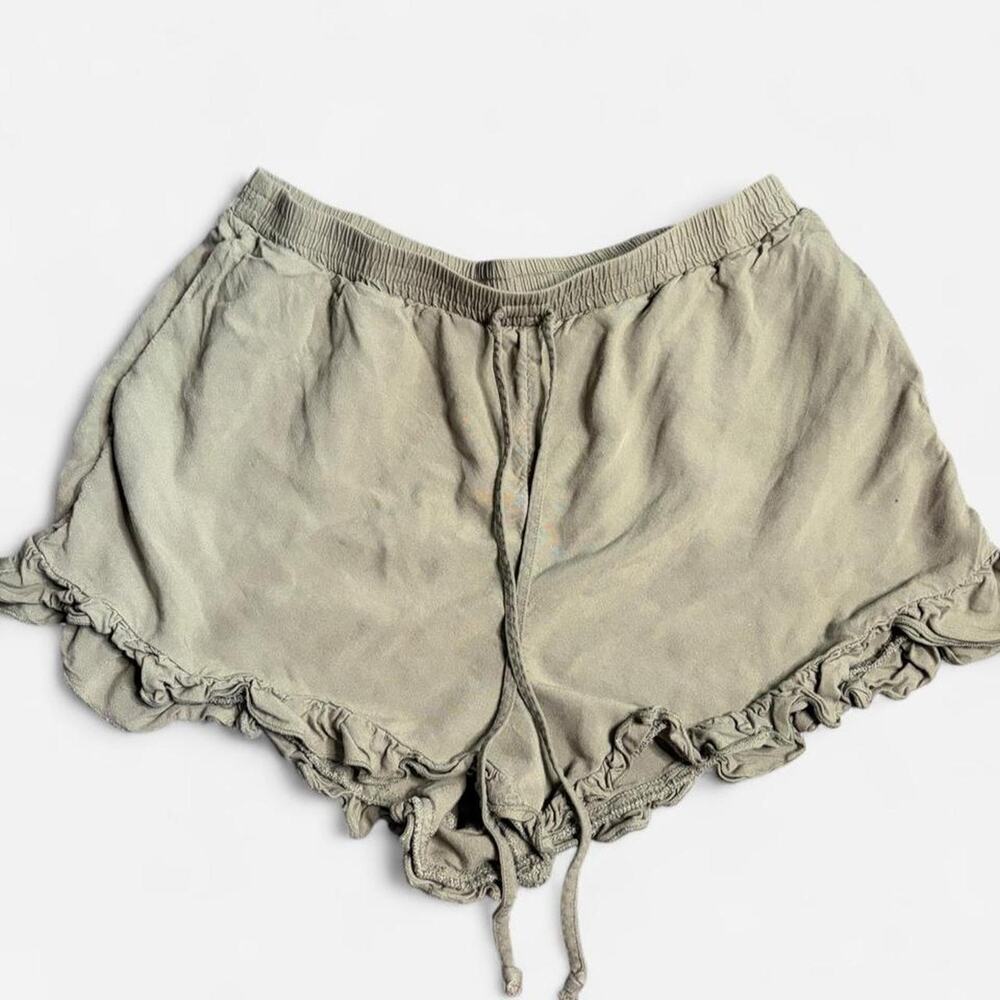 American Eagle Olive Green Ruffle Shorts - M